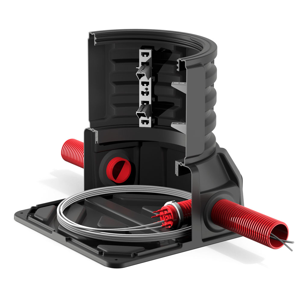 Колодец Ruwel КОД 2 H1000 с крышкой D 780 мм с подготовкой к установке кабельных стоек AK11010103